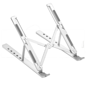 حامل لاب توب قابل للتعديل مصنوع من الالومنيوم وقابل للطي ويدعم الكمبيوتر والتابلت والنوت بوك وقاعدة تبريد للاب توب