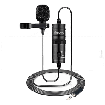 ميكروفون صغير لافيلير BOYA M1 بمشبك ومكثف كهربائي متعدد الاتجاهات من بويا BY-M1، منفذ 3.5 ملم متوافق مع الموبايلات الذكية، وكاميرات فيديو