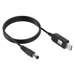 كابل محول طاقة USB من 5 فولت إلى تيار مستمر 12 فولت لتشغيل الراوتر اثناء انقطاع التيار بالباور بنك