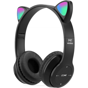 سماعة رأٍس لاسلكية بلوتوث P47-Cat (أسود)